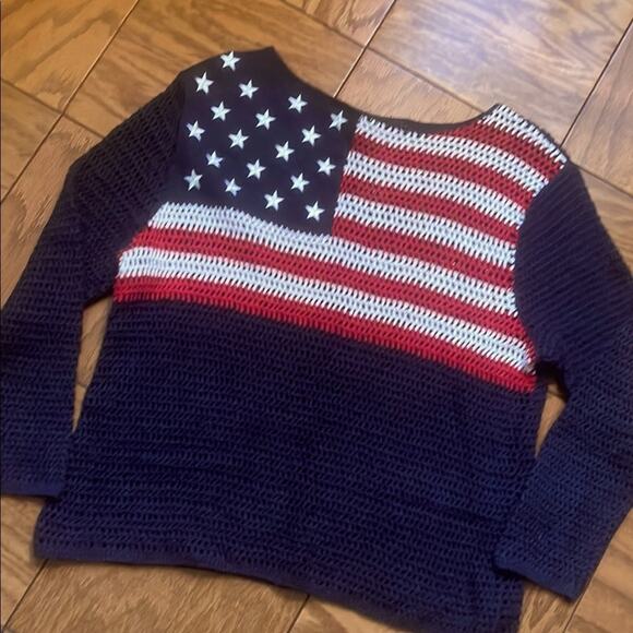Norton size PM Navy and Red American Flag Sweater..B/7 - Picture 2 of 8